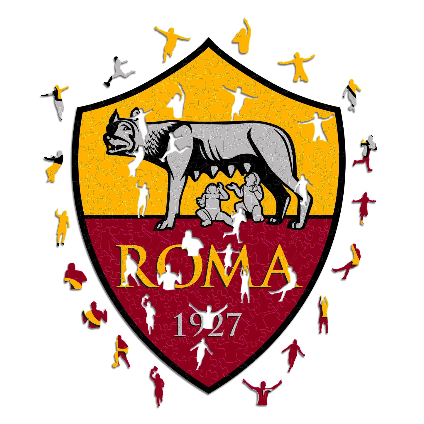 2 PACK AS Roma® Crest + Lupetto - Wooden Puzzle