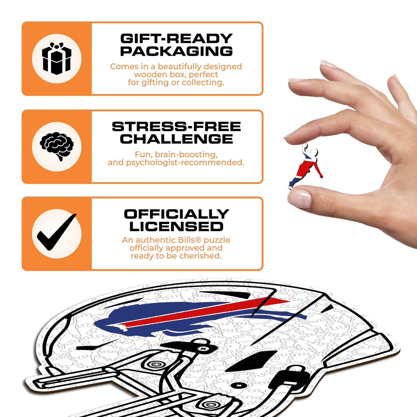 Buffalo Bills™ Helmet - Wooden Puzzle