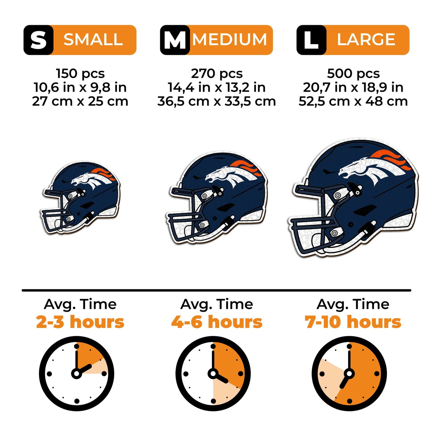Denver Broncos™ Helmet - Wooden Puzzle