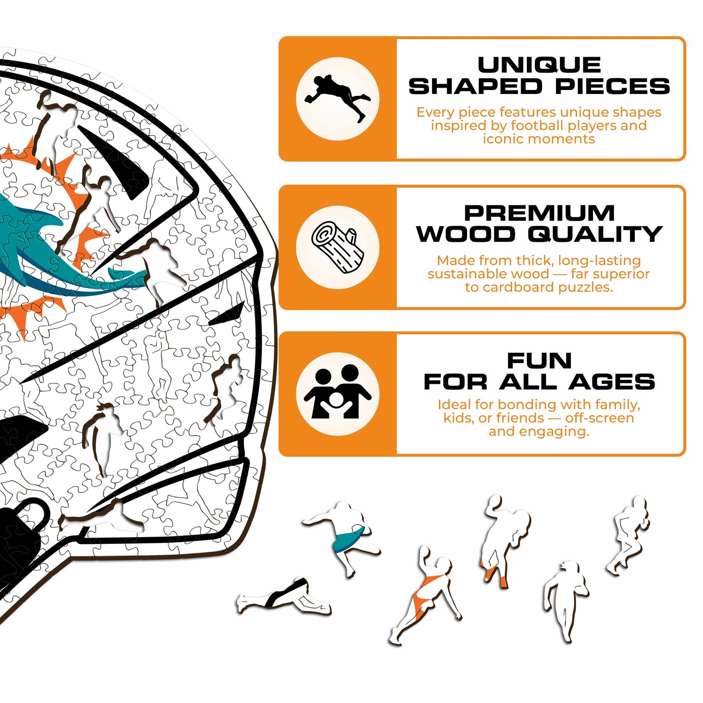Miami Dolphins™ Helmet- Wooden Puzzle