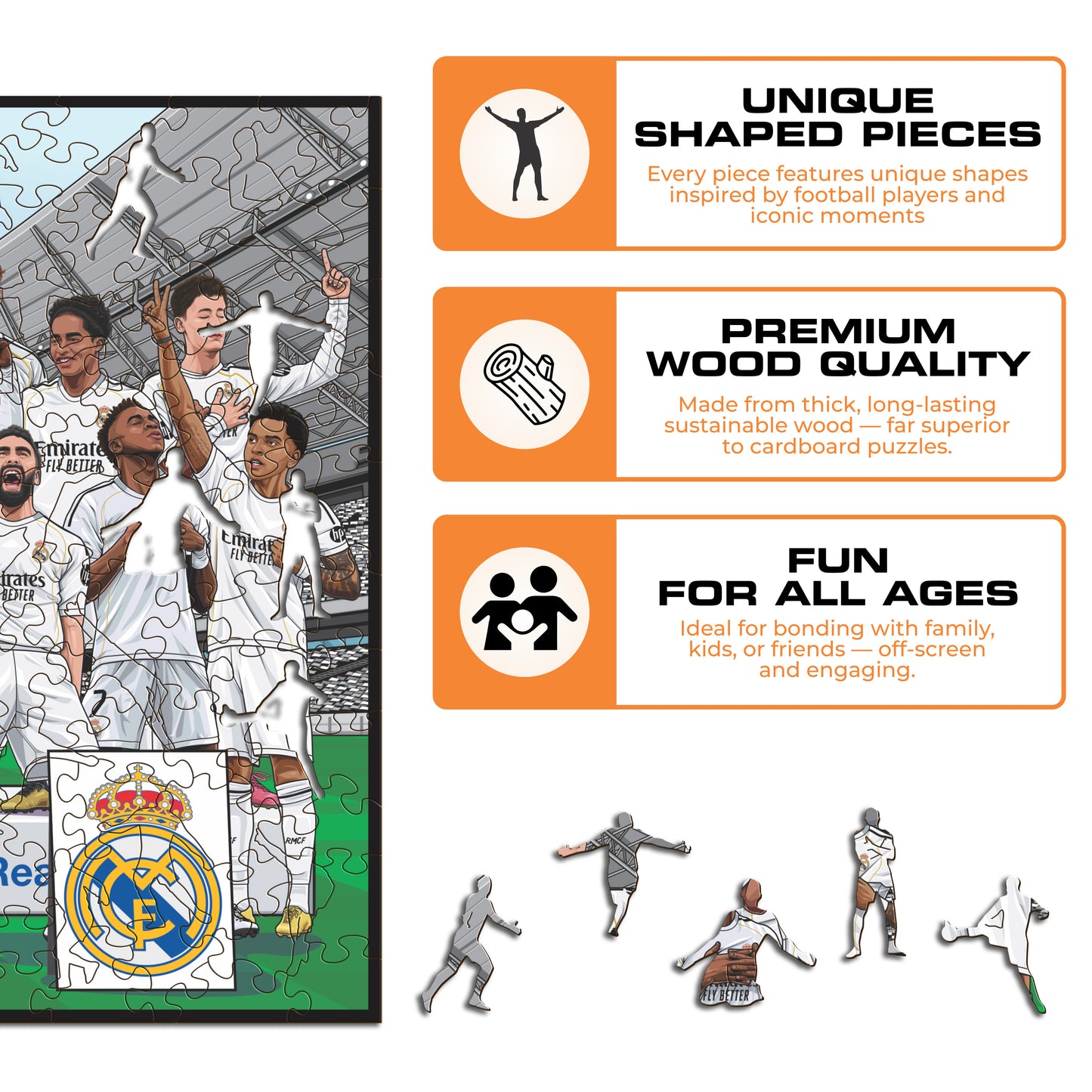 Real Madrid CF® 25/26 Team - Wooden Puzzle