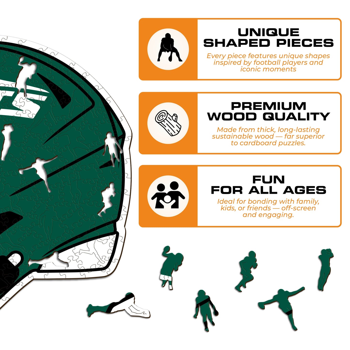 New York Jets™ Helmet - Wooden Puzzle