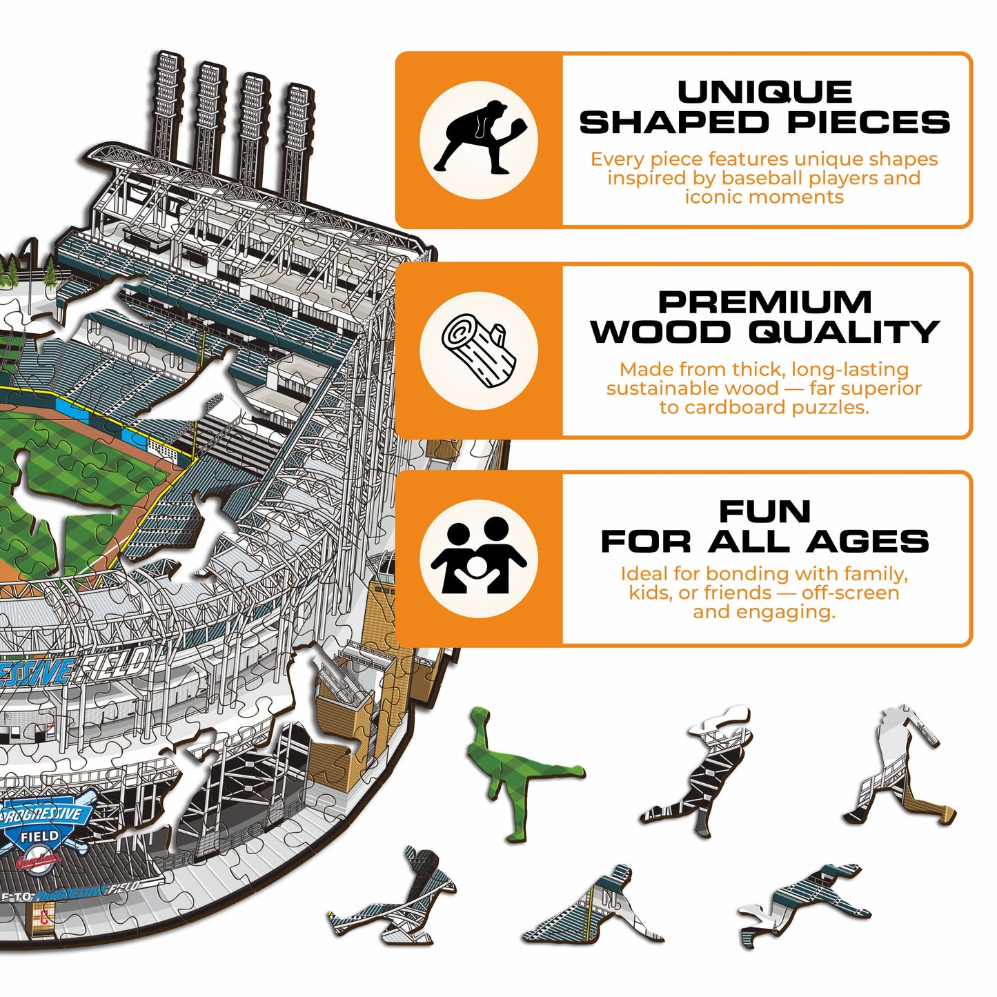 Cleveland Guardians™ Progressive Field Wooden Puzzle