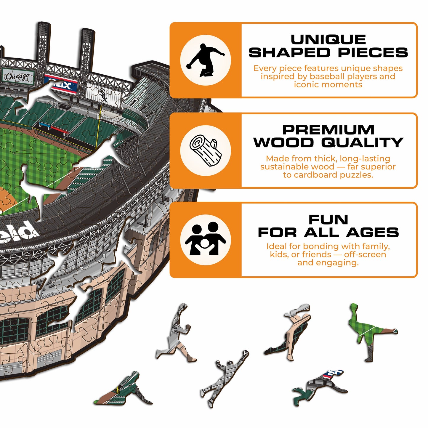Chicago White Sox™ Rate Field Wooden Puzzle