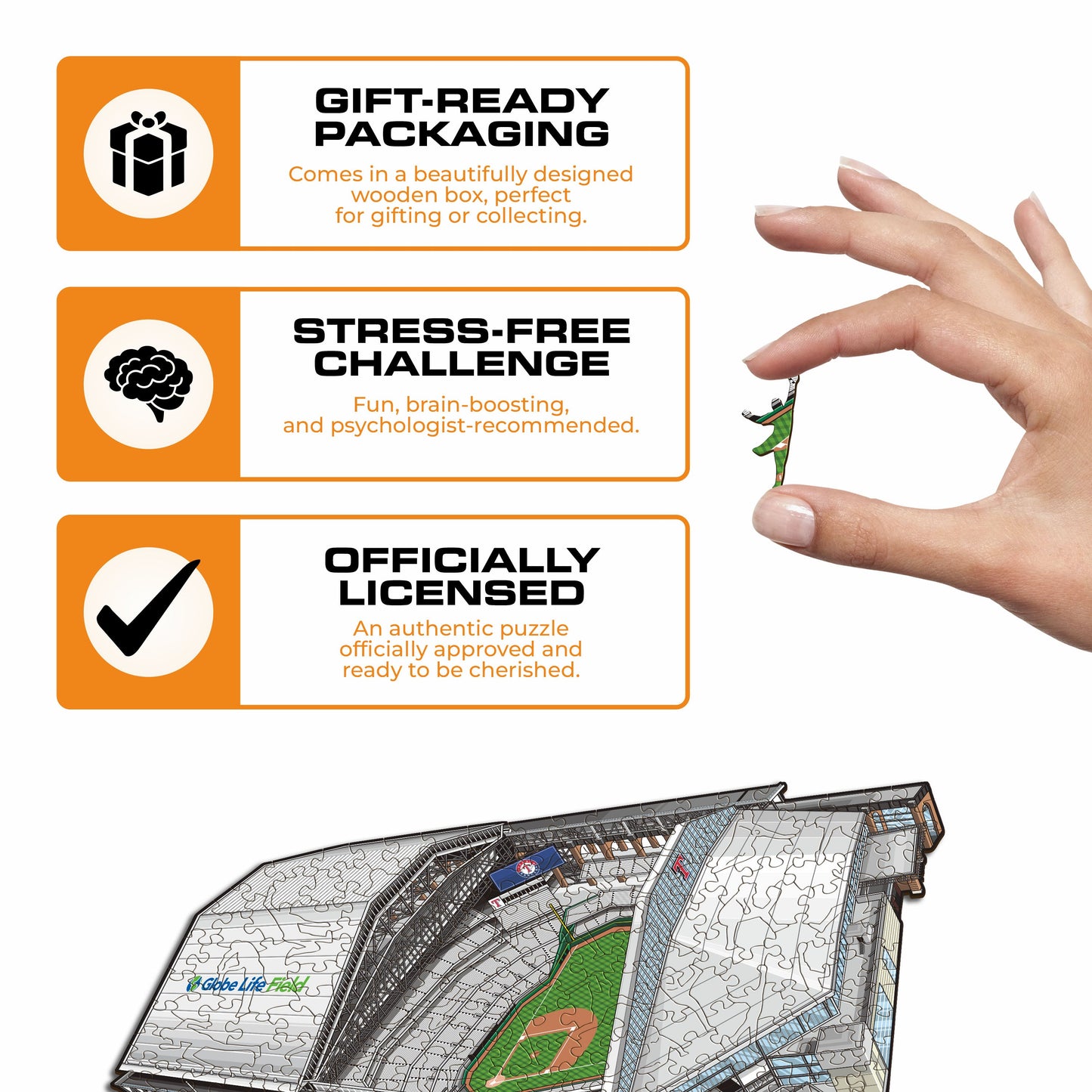 Texas Rangers™ Globe Life Field Wooden Puzzle