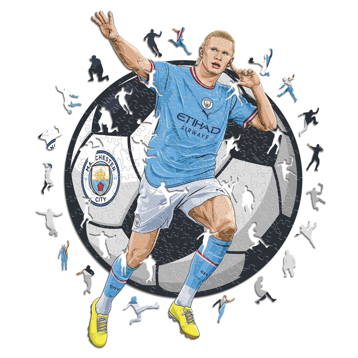 3 PACK Manchester City FC® Crest + Haaland + Etihad Stadium