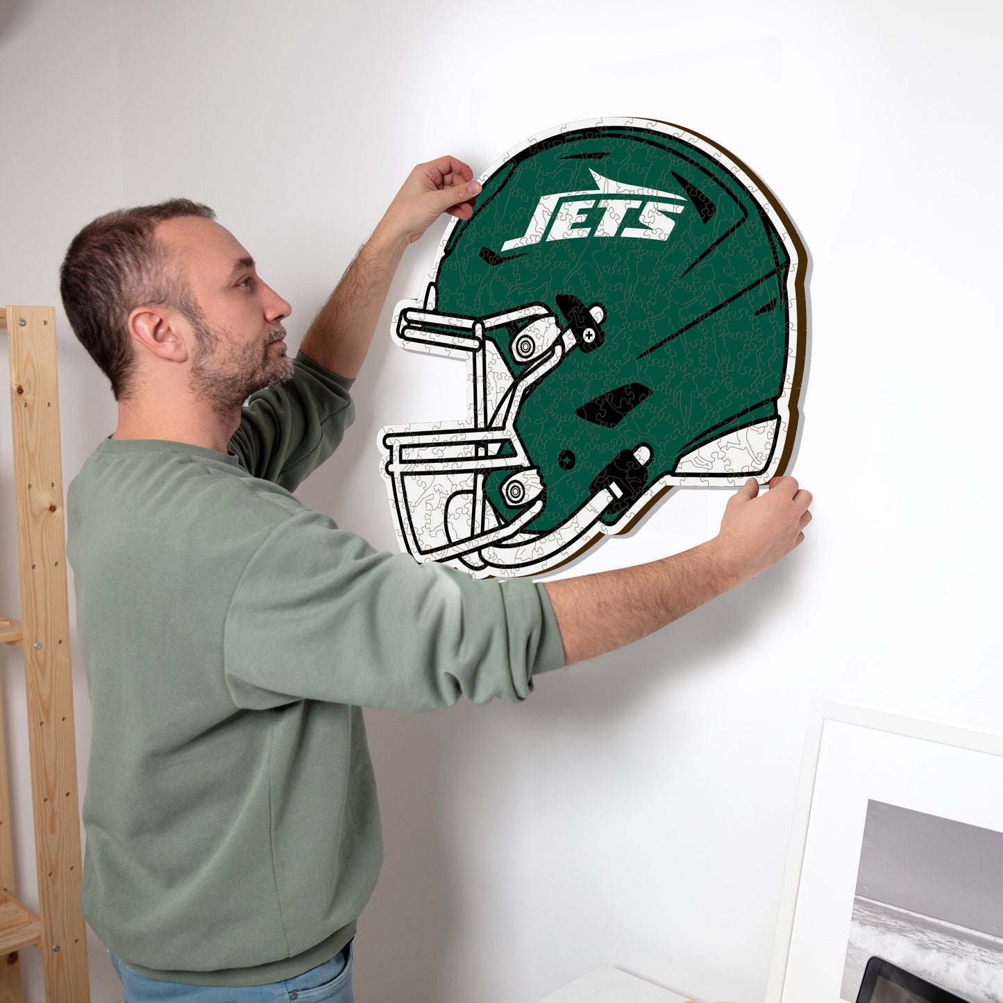 New York Jets™ Helmet - Wooden Puzzle