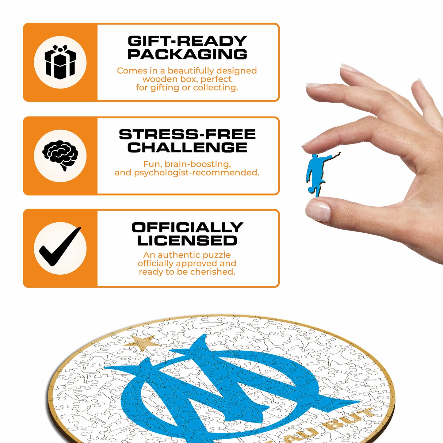 Olympique de Marseille® Crest - Wooden Puzzle