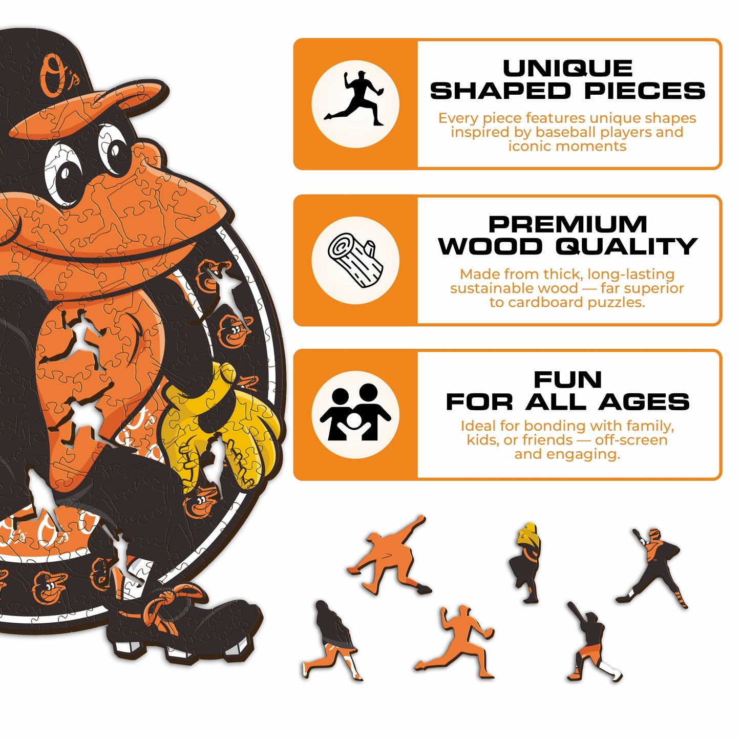 Baltimore Orioles™ Mascot - Wooden Puzzle