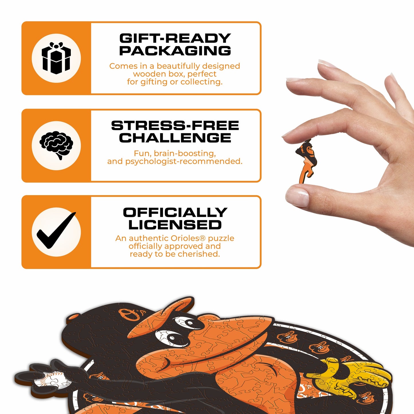 Baltimore Orioles™ Mascot - Wooden Puzzle