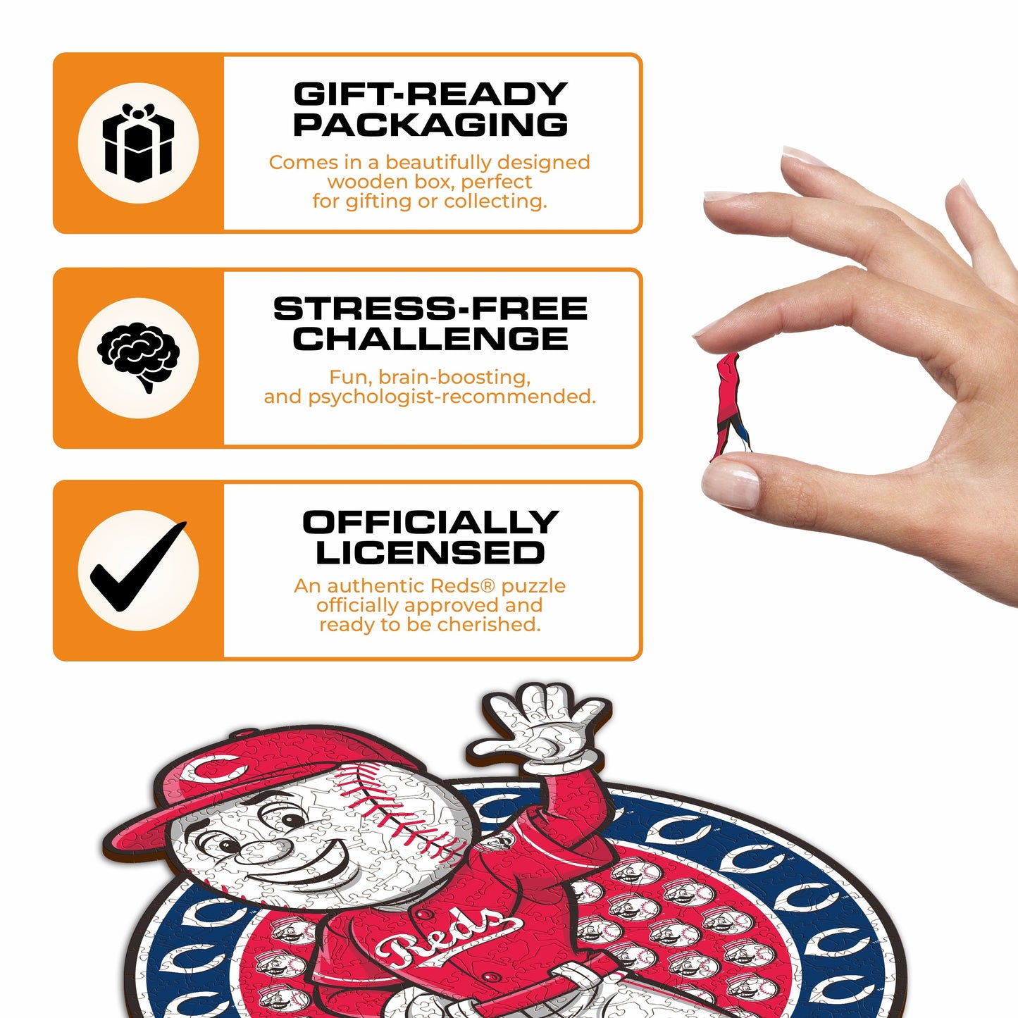 Cincinnati Reds™ Mascot - Wooden Puzzle
