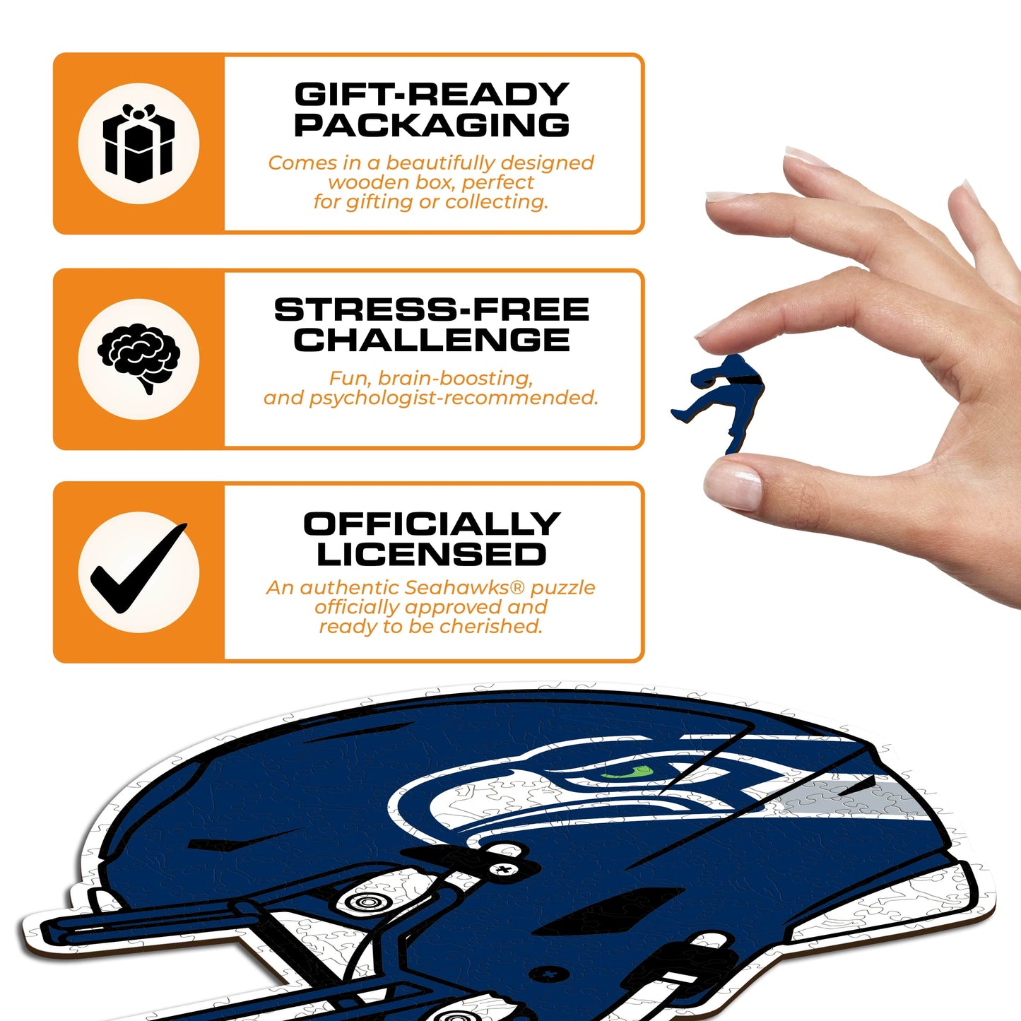Seattle Seahawks™ Helmet - Wooden Puzzle