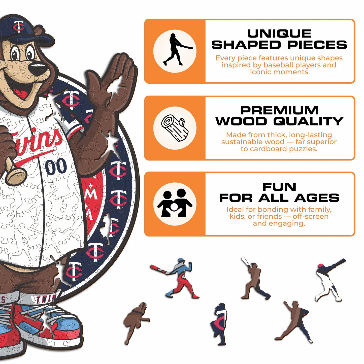Minnesota Twins™ Mascot - Wooden Puzzle