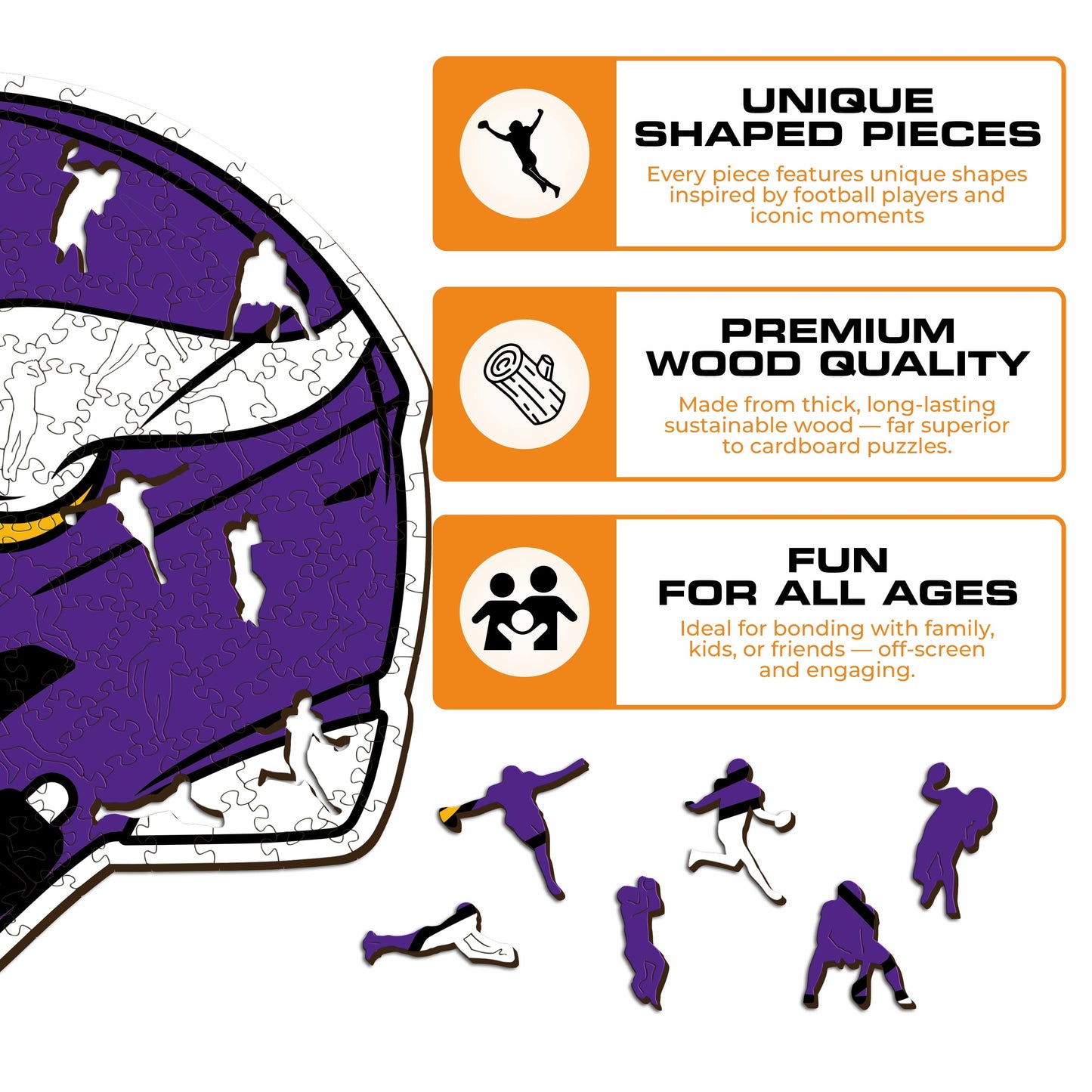 Minnesota Vikings™ Helmet - Wooden Puzzle