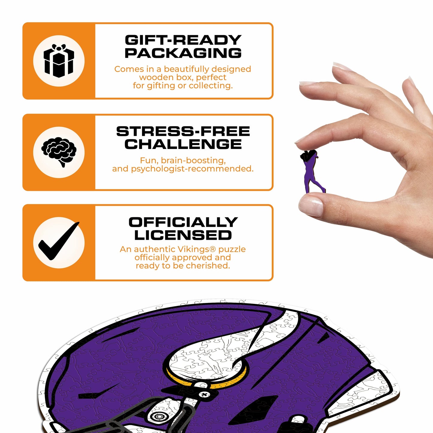 Minnesota Vikings™ Helmet - Wooden Puzzle
