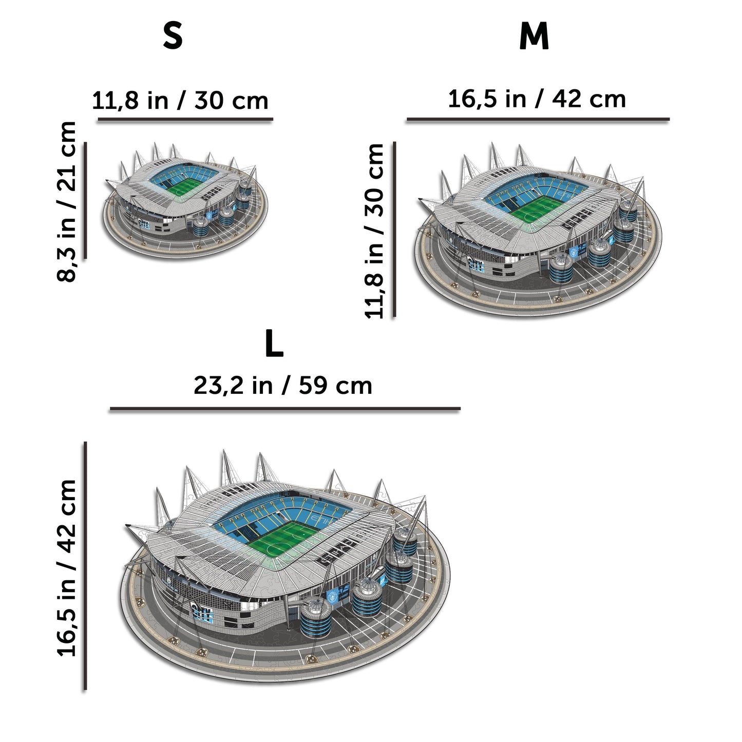 3 PACK Manchester City FC® Crest + Haaland + Etihad Stadium