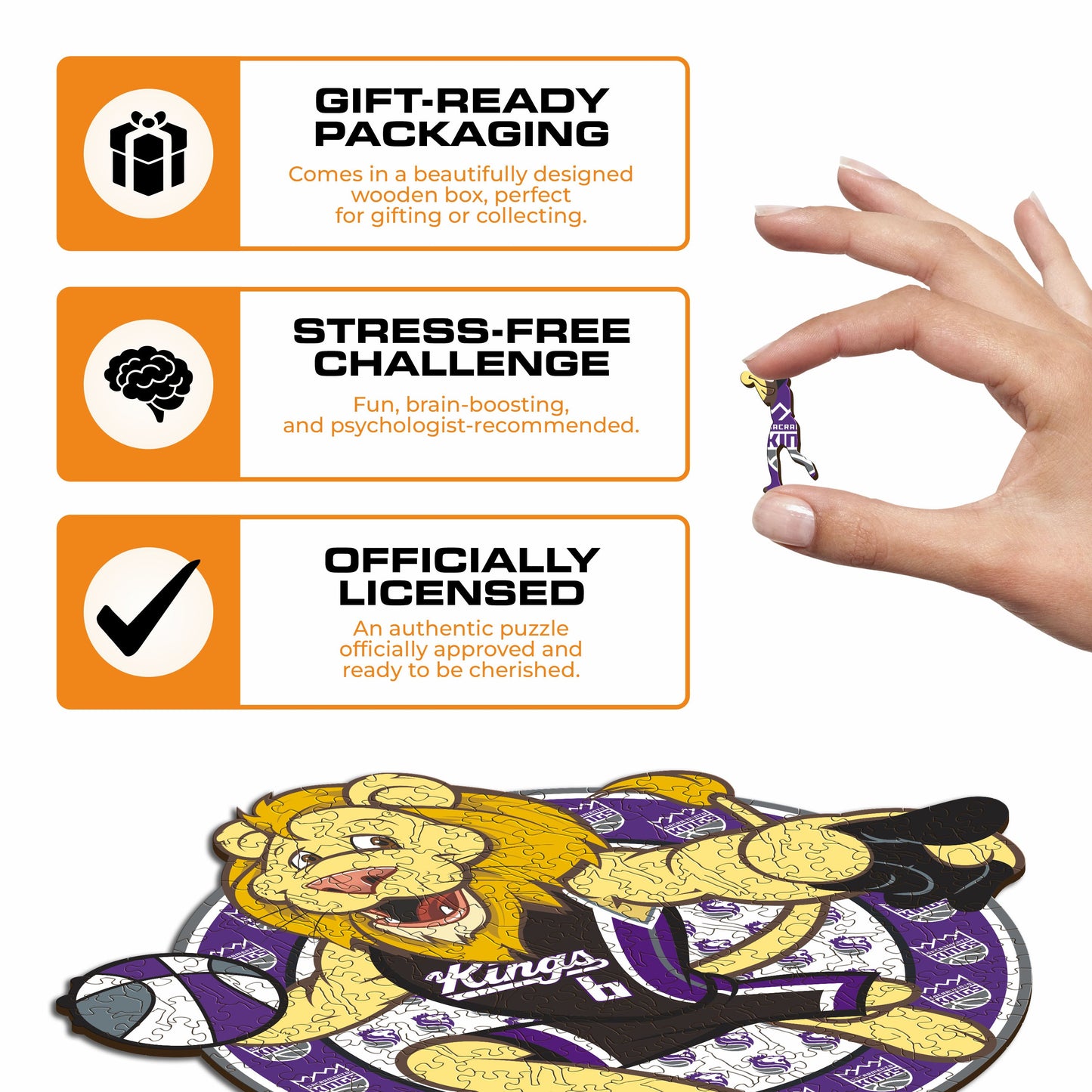 Sacramento Kings™ Mascot - Wooden Puzzle
