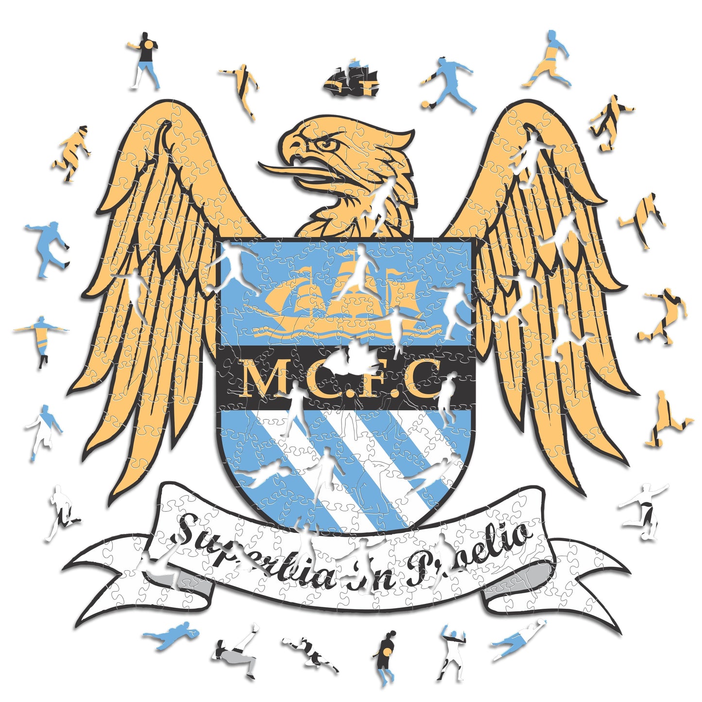 3 PACK Manchester City FC® Crest + Retro Crest + Etihad Stadium