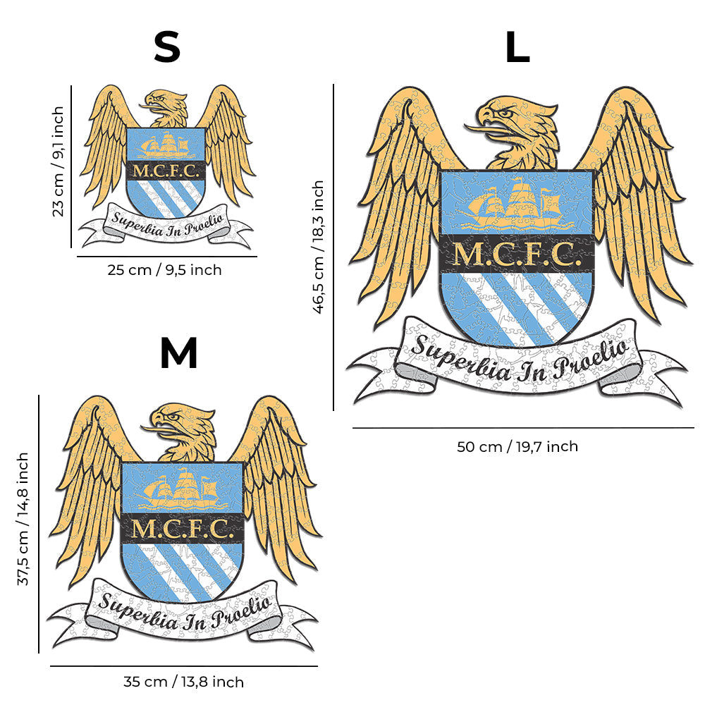 3 PACK Manchester City FC® Crest + Retro Crest + Etihad Stadium