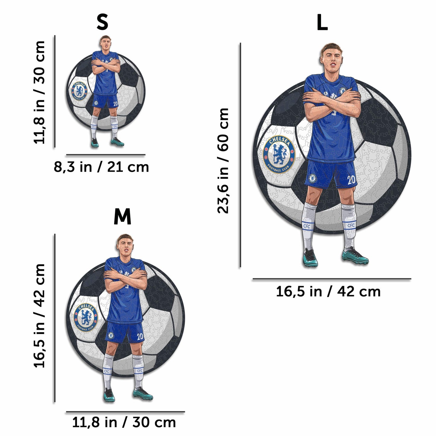 3 PACK Chelsea FC® Crest + Cole Palmer + Reece James