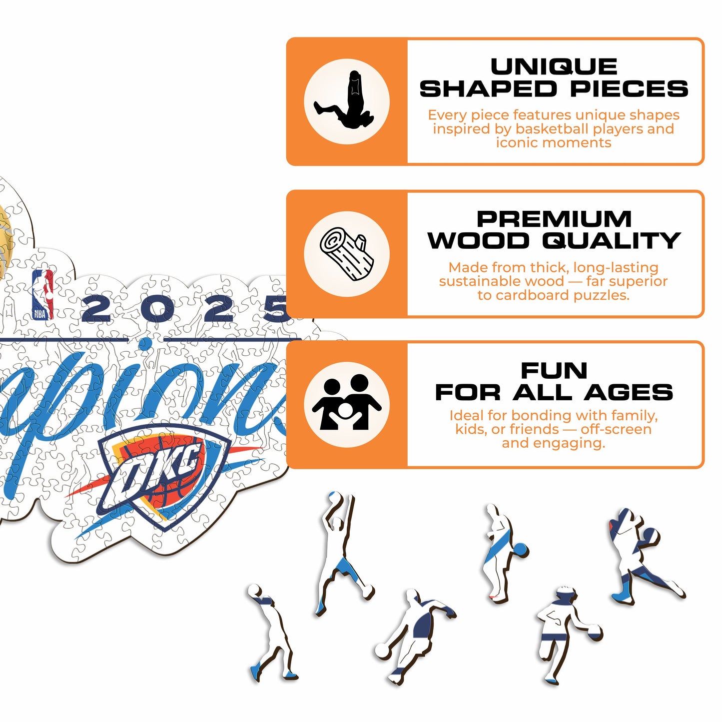 Oklahoma City Thunder™ 2025 NBA Champions - Wooden Puzzle
