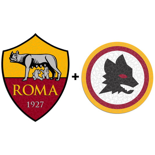 2 PACK AS Roma® Crest + Lupetto - Wooden Puzzle