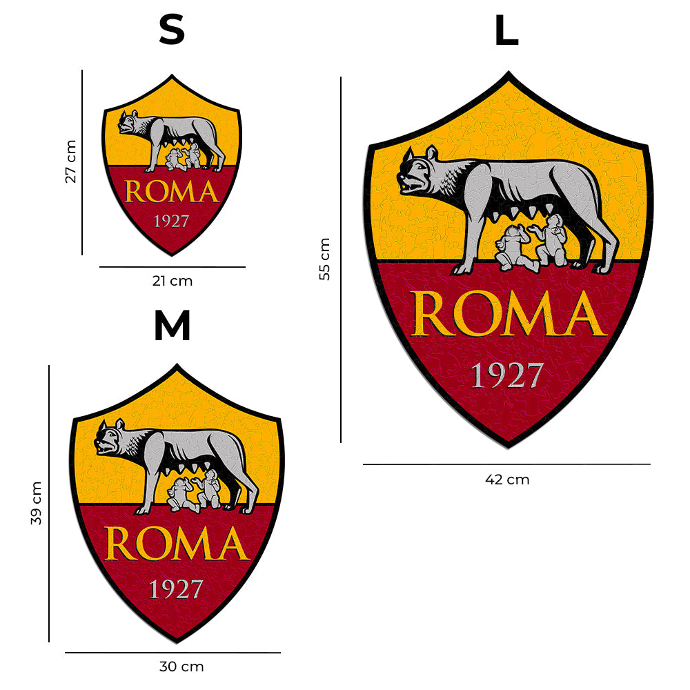 2 PACK AS Roma® Crest + Lupetto - Wooden Puzzle