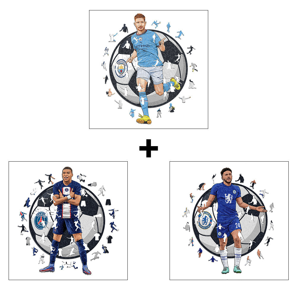 3 Football Players Puzzles Of Your Choice