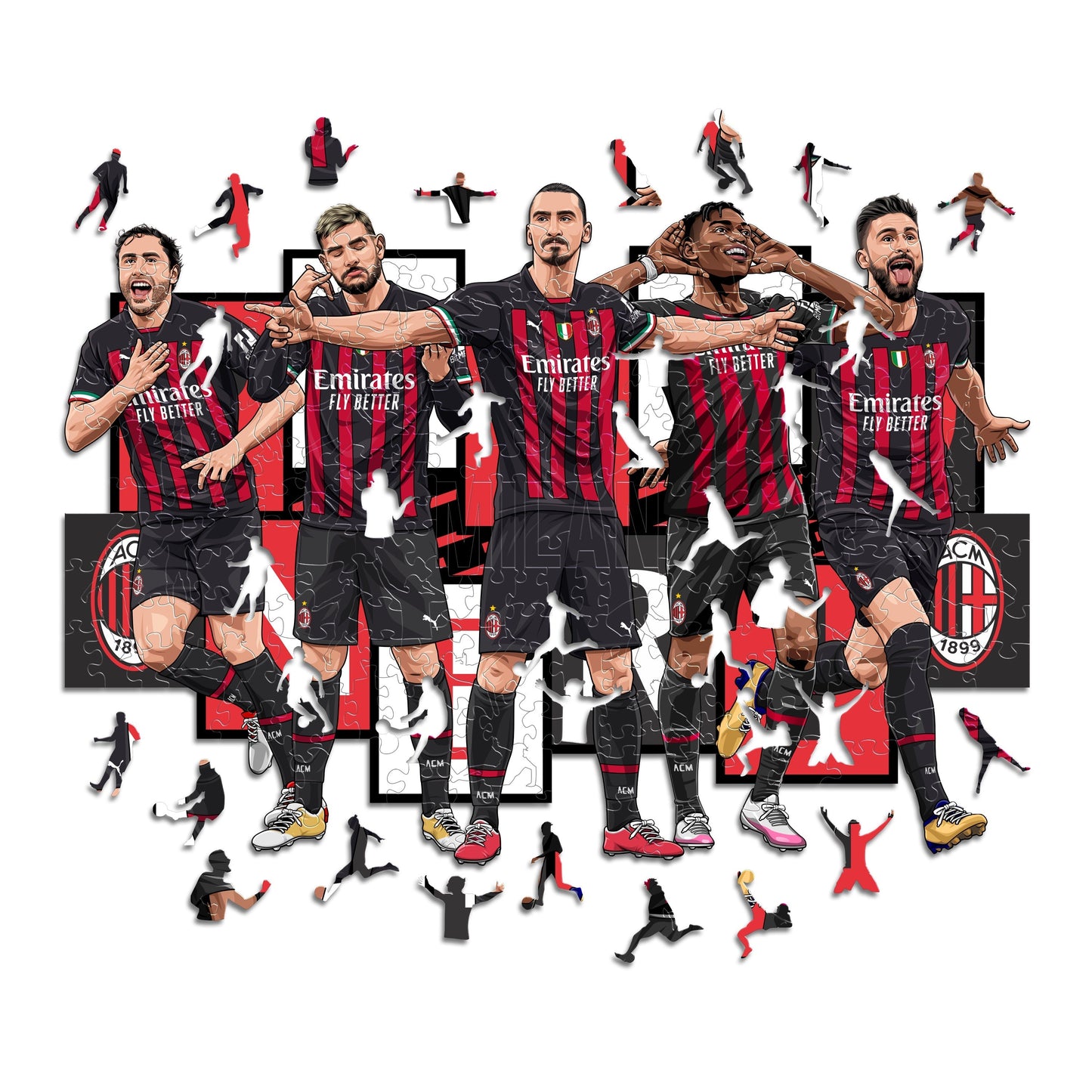 3 PACK AC Milan® Crest + Jersey + 5 Players