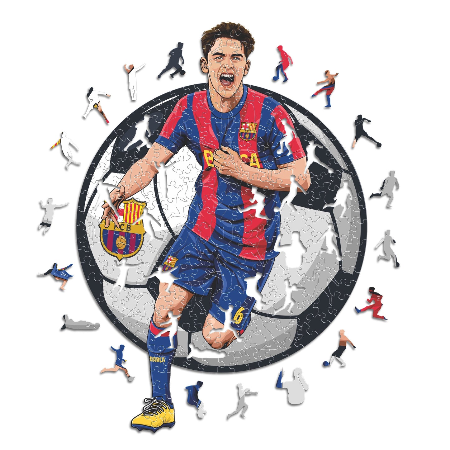 3 PACK FC Barcelona® Crest + Gavi + Lewandowski