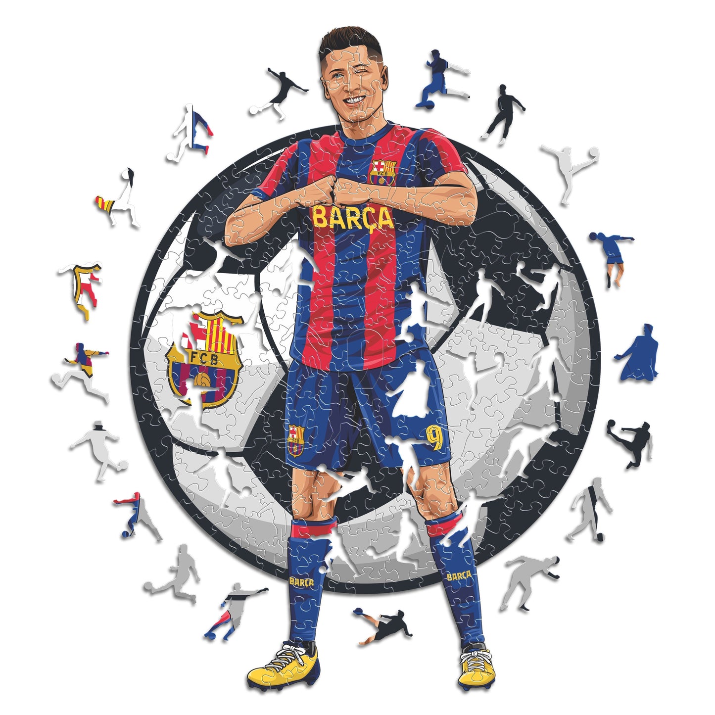 2 PACK FC Barcelona® Crest + Lewandowski
