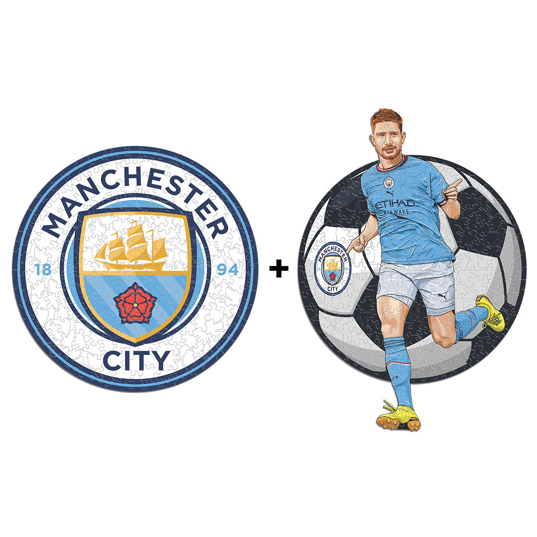 2 PACK Manchester City FC® Crest + De Bruyne